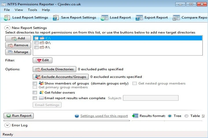 NTFS Permissions Reporter Enterprise 4.1.517 Screen