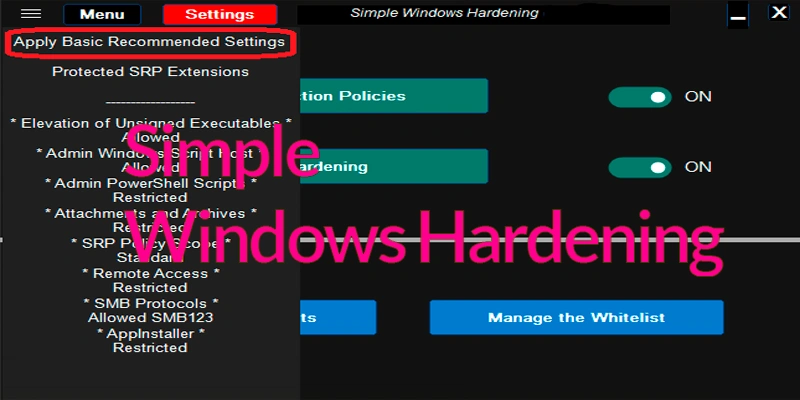 Simple Windows Hardening 2.1.1.1 (2024) [Full] [Mega-Mediafire]